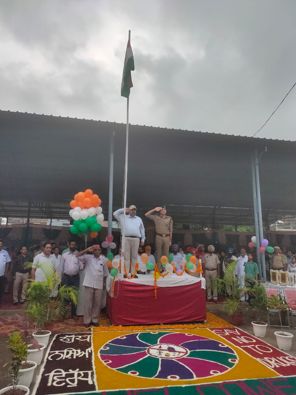 The flag hoisting ceremony on the occasion of Independence Day at Garhshankar was performed by SDM Garhshankar.